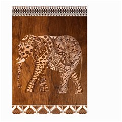 Elephant Aztec Wood Tekture Large Garden Flag (two Sides)