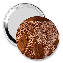 Elephant Aztec Wood Tekture 3  Handbag Mirrors by Simbadda