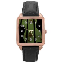 Fractal Prison Rose Gold Leather Watch  by Simbadda