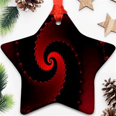 Red Fractal Spiral Ornament (star) by Simbadda