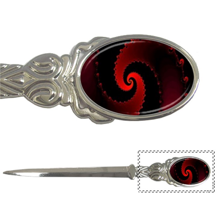 Red Fractal Spiral Letter Openers