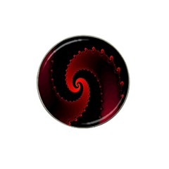 Red Fractal Spiral Hat Clip Ball Marker by Simbadda