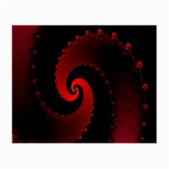 Red Fractal Spiral Small Glasses Cloth by Simbadda