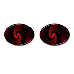 Red Fractal Spiral Cufflinks (oval) by Simbadda