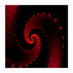 Red Fractal Spiral Medium Glasses Cloth by Simbadda