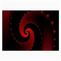 Red Fractal Spiral Large Glasses Cloth by Simbadda