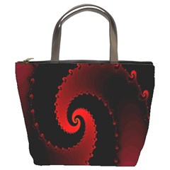 Red Fractal Spiral Bucket Bags by Simbadda