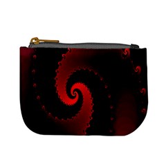 Red Fractal Spiral Mini Coin Purses by Simbadda