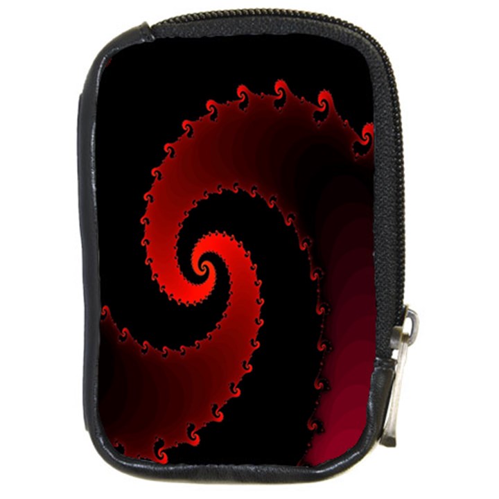 Red Fractal Spiral Compact Camera Cases