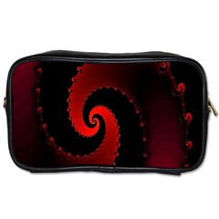 Red Fractal Spiral Toiletries Bags by Simbadda