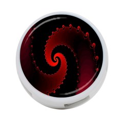 Red Fractal Spiral 4-port Usb Hub (two Sides)  by Simbadda