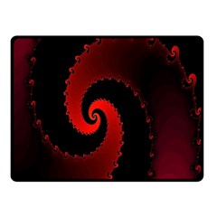 Red Fractal Spiral Fleece Blanket (small) by Simbadda