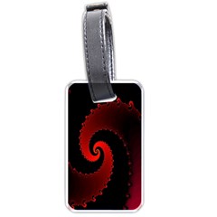 Red Fractal Spiral Luggage Tags (one Side)  by Simbadda