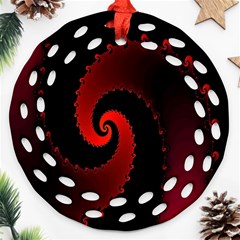 Red Fractal Spiral Ornament (round Filigree)