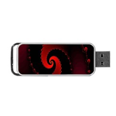 Red Fractal Spiral Portable Usb Flash (one Side) by Simbadda