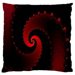 Red Fractal Spiral Standard Flano Cushion Case (two Sides) by Simbadda