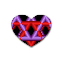 Star Of David Rubber Coaster (heart)  by Simbadda