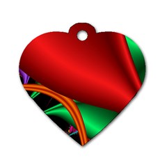 Fractal Construction Dog Tag Heart (one Side) by Simbadda