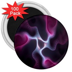 Colorful Fractal Background 3  Magnets (100 Pack) by Simbadda