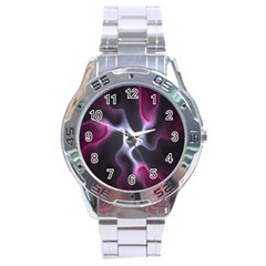 Colorful Fractal Background Stainless Steel Analogue Watch by Simbadda