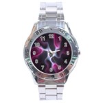 Colorful Fractal Background Stainless Steel Analogue Watch Front