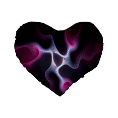 Colorful Fractal Background Standard 16  Premium Flano Heart Shape Cushions by Simbadda