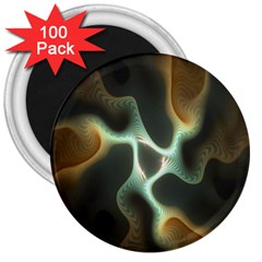 Colorful Fractal Background 3  Magnets (100 Pack) by Simbadda