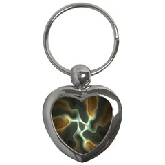 Colorful Fractal Background Key Chains (heart) 