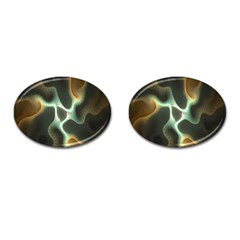 Colorful Fractal Background Cufflinks (oval) by Simbadda