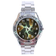 Colorful Fractal Background Stainless Steel Analogue Watch by Simbadda