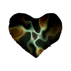 Colorful Fractal Background Standard 16  Premium Flano Heart Shape Cushions by Simbadda