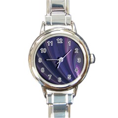 Purple Fractal Round Italian Charm Watch by Simbadda