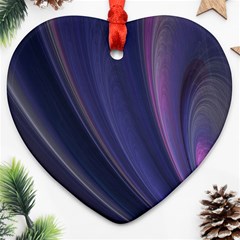 Purple Fractal Heart Ornament (two Sides) by Simbadda