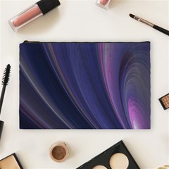 Purple Fractal Cosmetic Bag (large)  by Simbadda