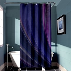 Purple Fractal Shower Curtain 36  X 72  (stall)  by Simbadda