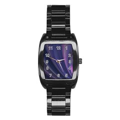 Purple Fractal Stainless Steel Barrel Watch by Simbadda