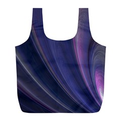 Purple Fractal Full Print Recycle Bags (l)  by Simbadda