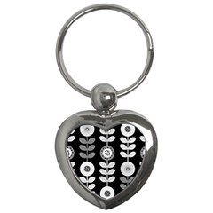 Floral Pattern Seamless Background Key Chains (heart) 