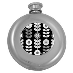 Floral Pattern Seamless Background Round Hip Flask (5 Oz) by Simbadda