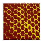 Network Grid Pattern Background Structure Yellow Tile Coasters Front