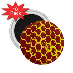 Network Grid Pattern Background Structure Yellow 2 25  Magnets (10 Pack)  by Simbadda