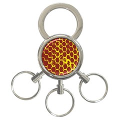 Network Grid Pattern Background Structure Yellow 3-ring Key Chains by Simbadda