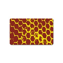 Network Grid Pattern Background Structure Yellow Magnet (name Card) by Simbadda