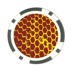 Network Grid Pattern Background Structure Yellow Poker Chip Card Guard (10 Pack) by Simbadda