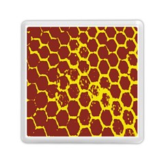 Network Grid Pattern Background Structure Yellow Memory Card Reader (square)  by Simbadda