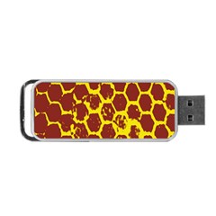 Network Grid Pattern Background Structure Yellow Portable Usb Flash (one Side) by Simbadda