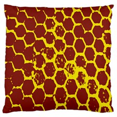 Network Grid Pattern Background Structure Yellow Standard Flano Cushion Case (two Sides) by Simbadda