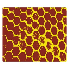 Network Grid Pattern Background Structure Yellow Double Sided Flano Blanket (small)  by Simbadda