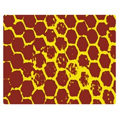 Network Grid Pattern Background Structure Yellow Double Sided Flano Blanket (medium)  by Simbadda