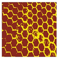 Network Grid Pattern Background Structure Yellow Large Satin Scarf (square) by Simbadda